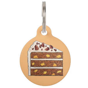 Placa Para Mascotas Postre de rebanada de tarta de la capa de coñac de