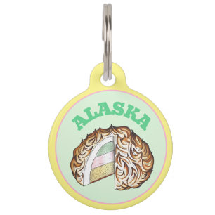 Placa Para Mascotas Postre de Tarta de Helado Baked Bombe Alaska