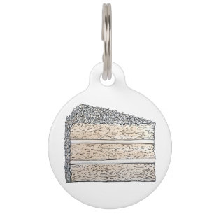 Placa Para Mascotas Postre de trozo de tarta de capa de escarcha de co