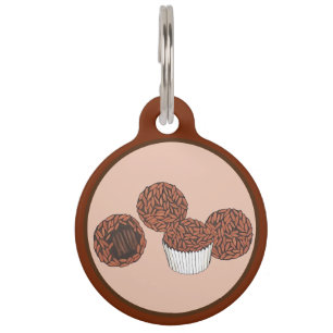 Placa Para Mascotas Postre de trufas de chocolate brasileño Brigadeiro