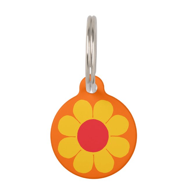 Placa Para Mascotas Potencia de flor de personalizable (Anverso)