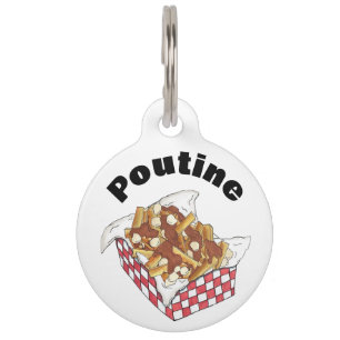 Placa Para Mascotas Poutine Quebec Canadá Alimentos canadienses Fries 