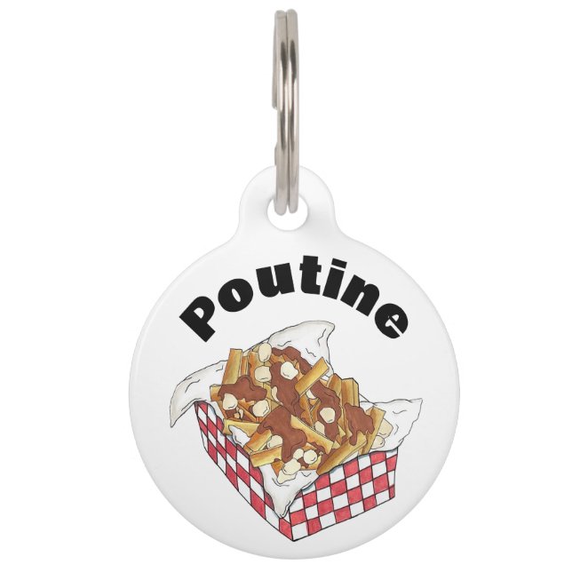 Placa Para Mascotas Poutine Quebec Canadá Alimentos canadienses Fries  (Anverso)