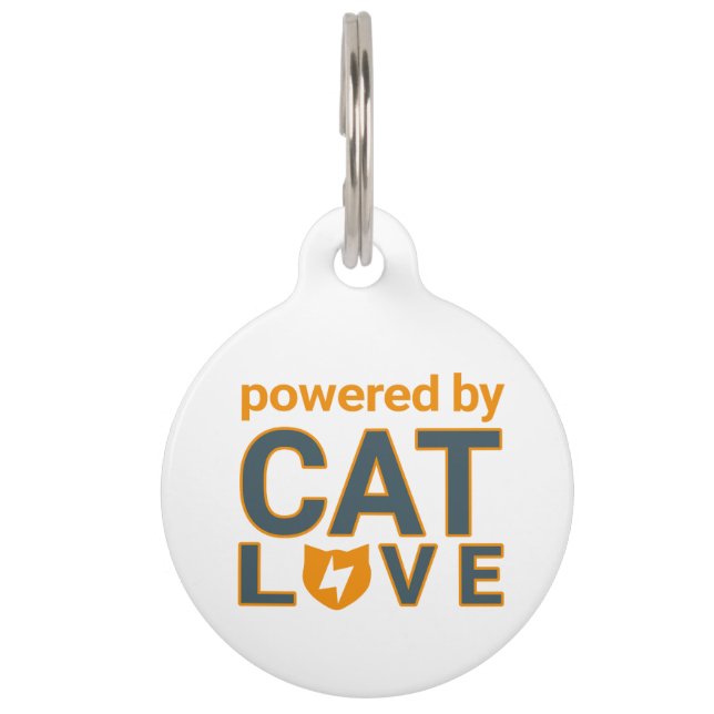 Placa Para Mascotas Powered by Cat Love (Anverso)