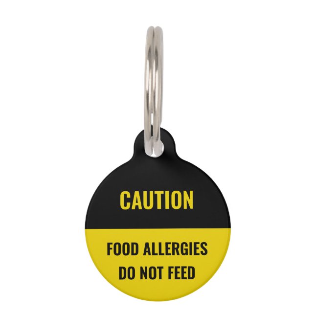 Placa Para Mascotas Precaución personalizado amarillo negro perro Nomb (Anverso)