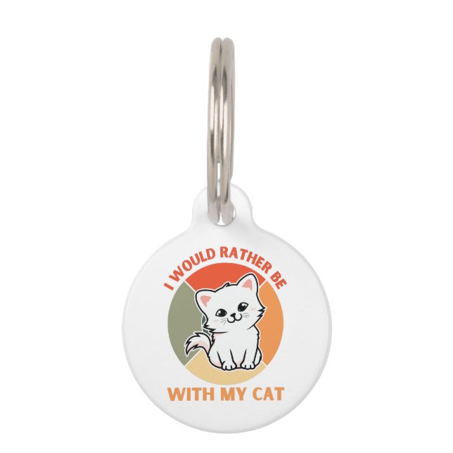 PLACA PARA MASCOTAS PREFIERO ESTAR CON MI GATO (Anverso)