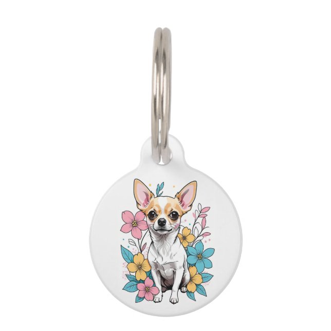 Placa Para Mascotas Primavera Chihuahua (Anverso)