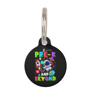 Placa Para Mascotas Primer Día de Pre-K Astronauta Espacio Regreso a l