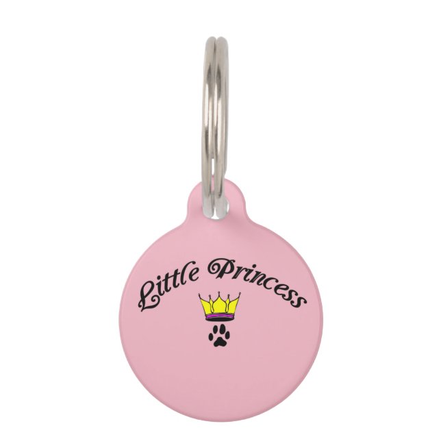 Placa Para Mascotas princesa de la etiqueta del mascota pequeña (Reverso)