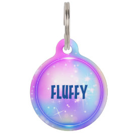 Placa Para Mascotas princesa personalizable neón azul rosa