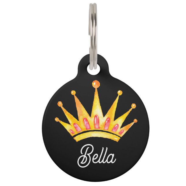 Placa Para Mascotas Princesa Reina Gato Perro (Anverso)