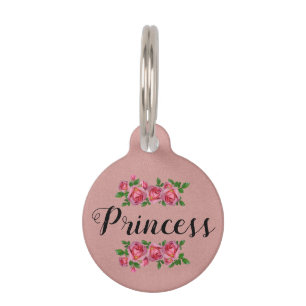 Placa Para Mascotas Princesa Rosa