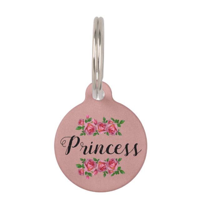 Placa Para Mascotas Princesa Rosa (Anverso)