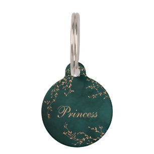 Placa Para Mascotas Princesa Verde Salvia Elegante
