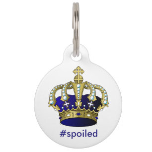 Placa Para Mascotas Príncipe estropeado Round Large Pet Tag