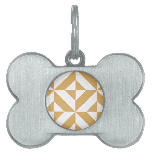 Placa Para Mascotas Profundo patrón de cubo de decúbito geométrico de  (Frente)