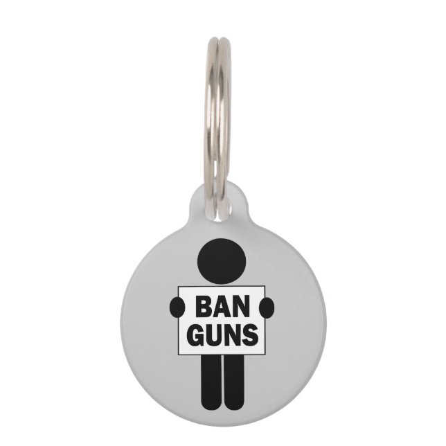 Placa Para Mascotas Prohibir las armas (Anverso)