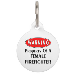 Placa Para Mascotas Propiedad femenina del bombero