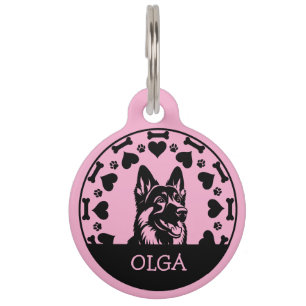 Placa Para Mascotas Propietario alemán de perro pastor