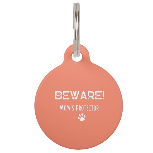 Placa Para Mascotas Protector de mamás de baño personalizado (Anverso)