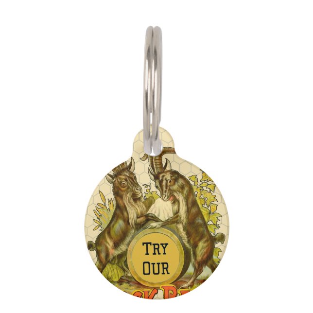 Placa Para Mascotas Publicidad de la cerveza de cabra (Anverso)