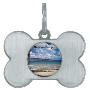 Placa Para Mascotas Puente de Mackinac Michigan