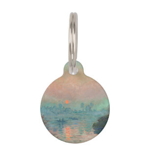 Placa Para Mascotas Puesta de sol de Monet en el Sena Impresionismo de