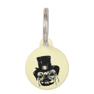 Placa Para Mascotas Pug mostaza