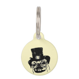 Placa Para Mascotas Pug mostaza