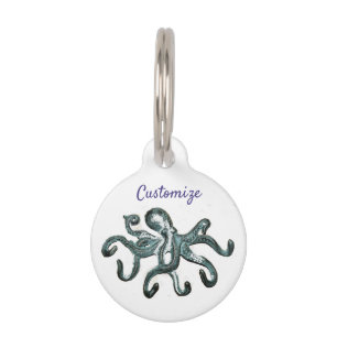 Placa Para Mascotas Pulpo azul Thunder_Cove 