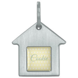 Placa Para Mascotas Puntos de Poka amarillos