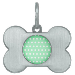 Placa Para Mascotas Puntos de Poka Verde