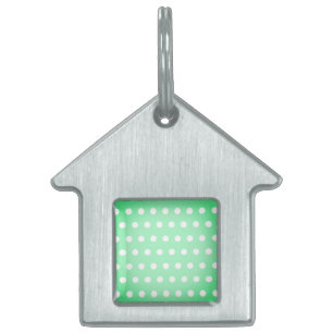 Placa Para Mascotas Puntos de Poka Verde