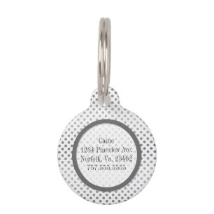 Placa Para Mascotas Puntos de polka gradiente plateado por Shirley Tay