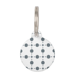 Placa Para Mascotas Puntos de Polka Gris, Patrón De Punto De Polka, Pu