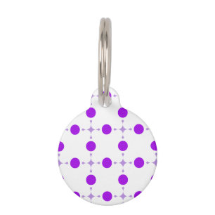 Placa Para Mascotas Puntos de Polka Púrpura, Patrón De Punto De Polka,