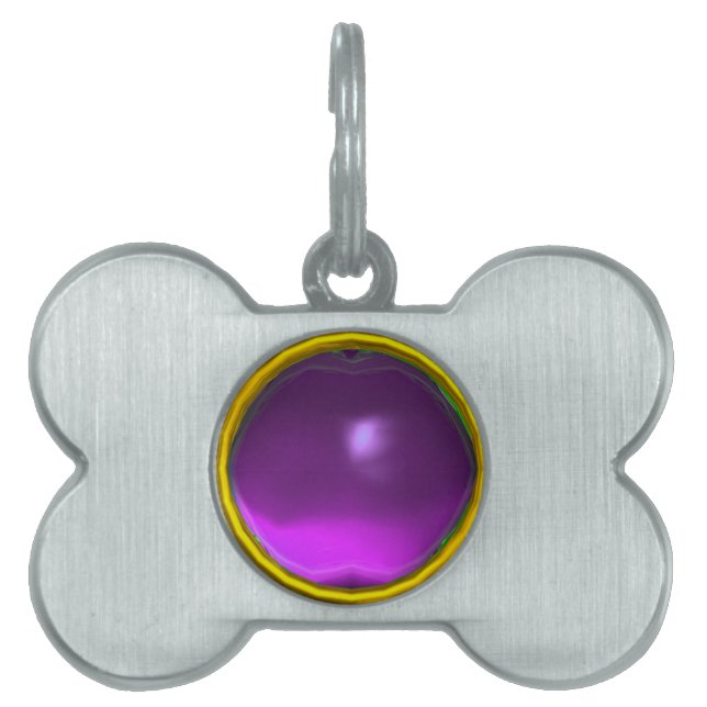 PLACA PARA MASCOTAS PURPLE AMETHYST GEM STONE (Frente)