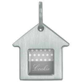 Placa Para Mascotas Púrpura de puntos de pica