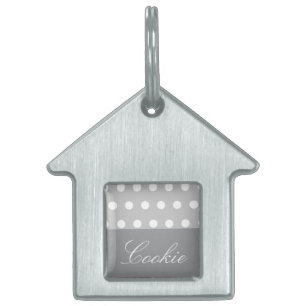 Placa Para Mascotas Púrpura de puntos de pica