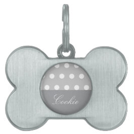 Placa Para Mascotas Púrpura de puntos de pica