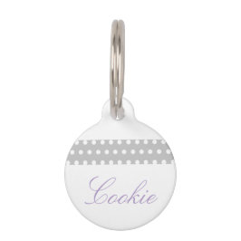 Placa Para Mascotas Púrpura de puntos de pica