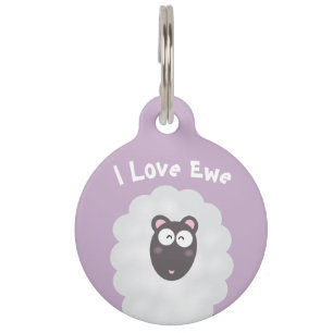 Placa Para Mascotas Púrpura en colores pastel dulce caprichosa