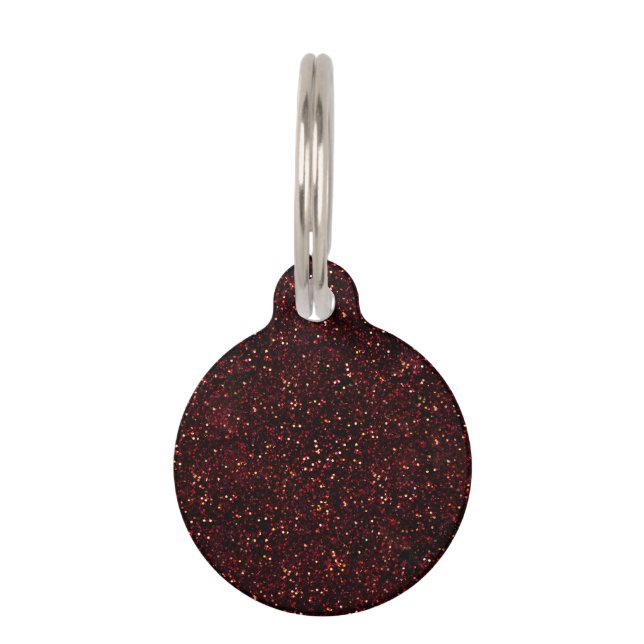 Placa Para Mascotas Purpurina de rubíes rojo oscuro (Anverso)