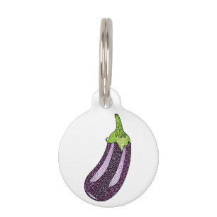 Placa Para Mascotas Purpurina Eggplant