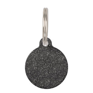 Placa Para Mascotas Purpurina negro gris oscuro y elegante