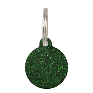 Placa Para Mascotas Purpurina oscuro del verde esmeralda