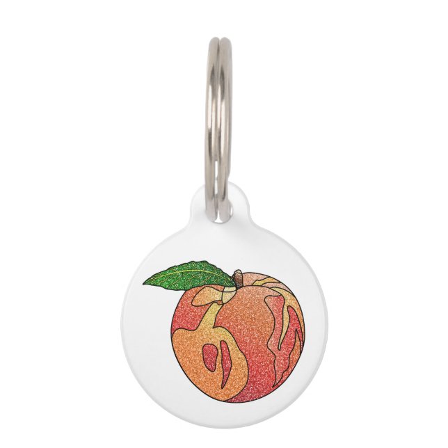 Placa Para Mascotas Purpurina Peach (Anverso)