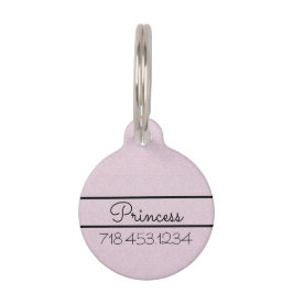 Placa Para Mascotas Purpurina rosa de moda  personalizado
