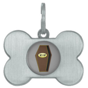 Placa Para Mascotas Q.E.P.D. Halloween Foffin de Doom Pet Tag