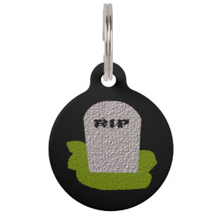 Placa Para Mascotas QEPD Etiqueta de perro Personalizado de la tumba